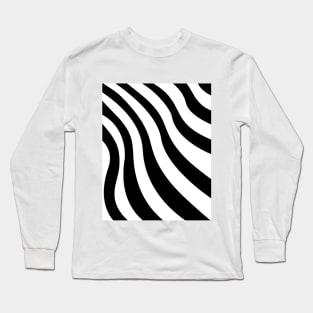 black and white swirly stripes background Long Sleeve T-Shirt